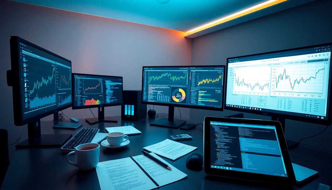 Web scrapping data visualization in a modern workspace with a programmer.