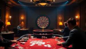 Engage with thrilling online gambling at hidden wiki tor, featuring a luxurious poker scene with high stakes.