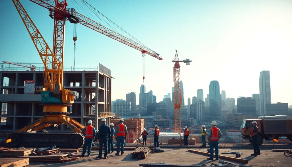 Build structures effectively with Austin construction professionals in a vibrant site.