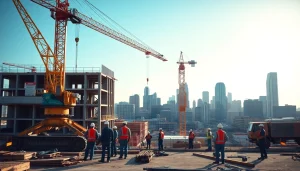 Build structures effectively with Austin construction professionals in a vibrant site.