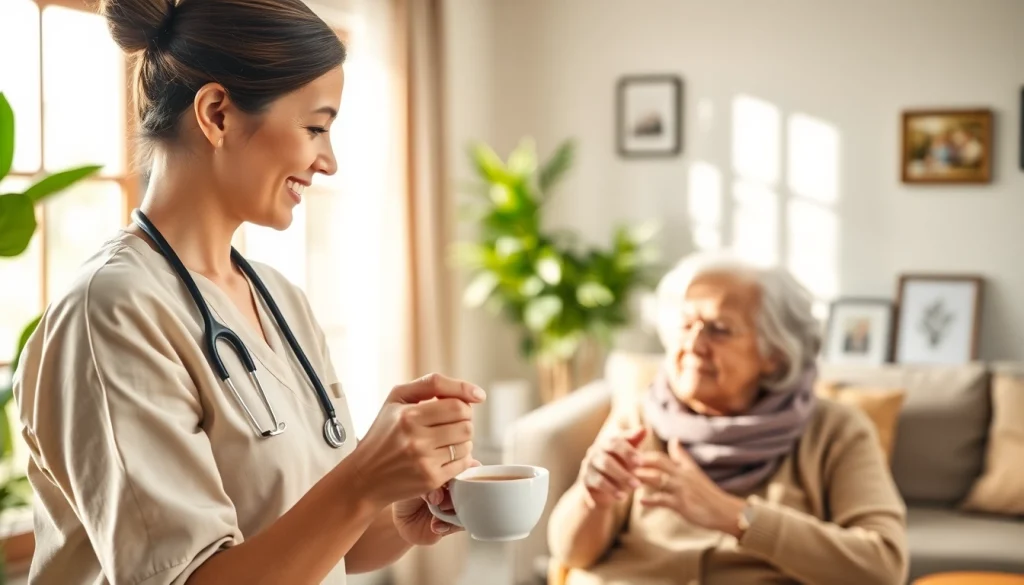 Providing caring support for austin senior home care in a cozy setting with a professional caregiver.