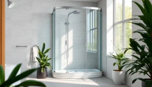 Erstaunliche duschkabine 100x100 in einem modernen Badezimmer mit stilvollen Details.