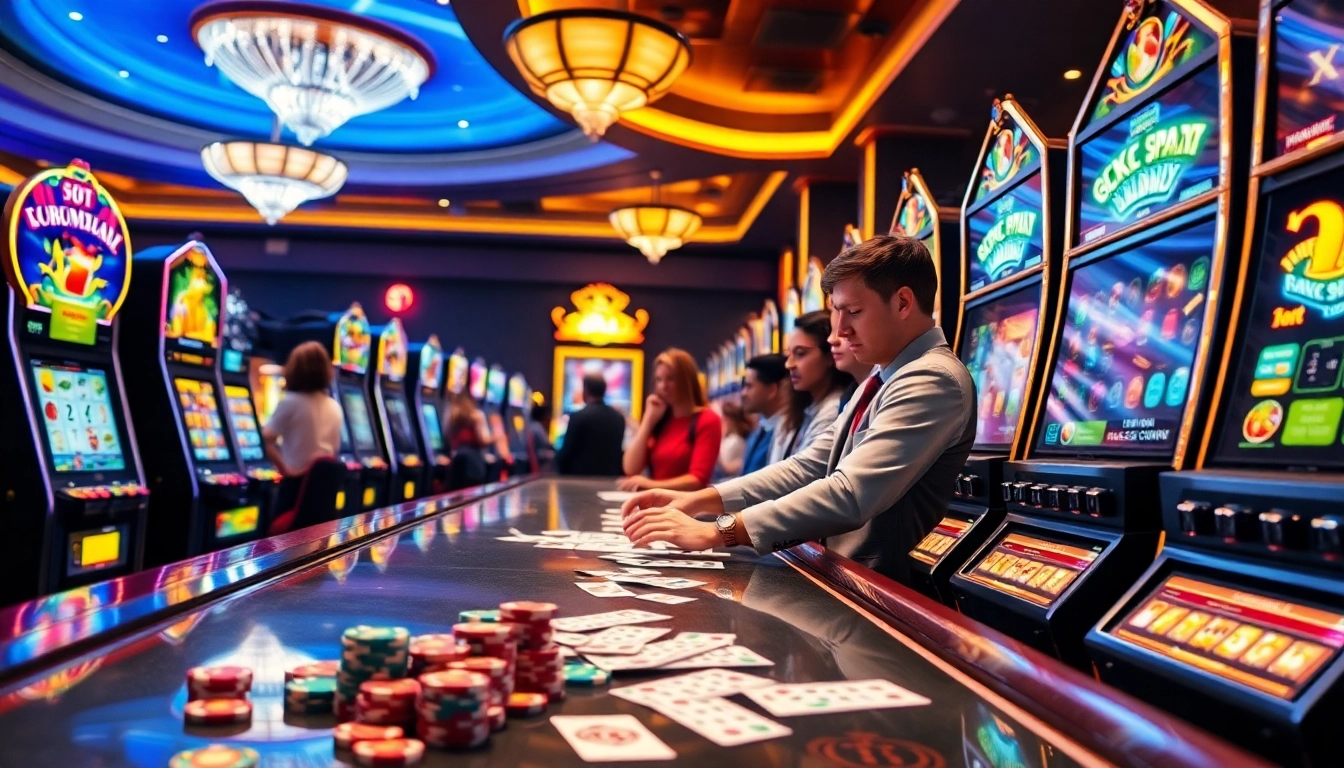 Players experiencing thrilling slot pragmatic games amidst a vibrant casino atmosphere.