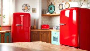 Retro Appliance showcased in a vibrant kitchen setting with lively colors and classic design elements.