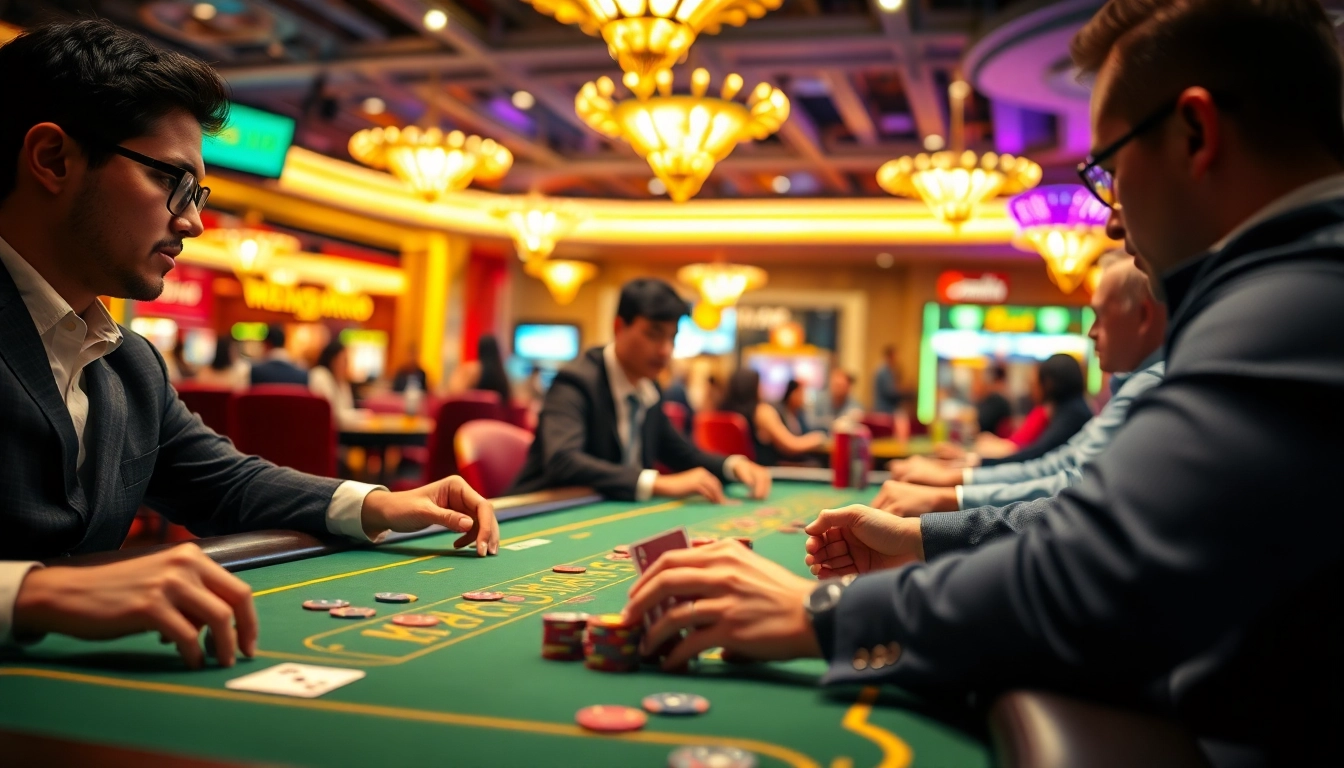 MABAR88 Pulsa casino scene with engaging players and vibrant atmosphere.