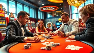 Vivez l'excitation du meilleur casino en ligne avec des joueurs profitant d'une partie de poker palpitante.