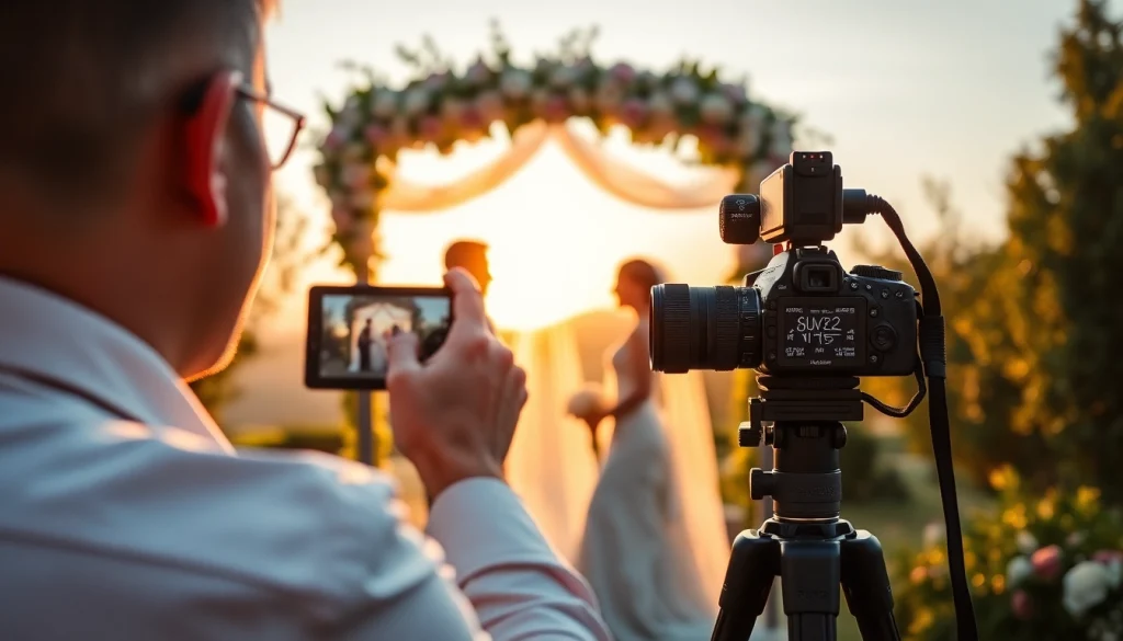 Carmel wedding photography capturing a couple’s emotional ceremony among lush greenery.