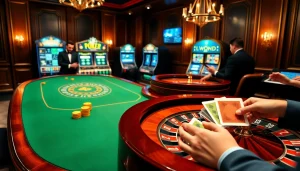 Joueurs ravis profitant de jeux palpitants à casino en ligne france avec des éléments vibrants de casino.