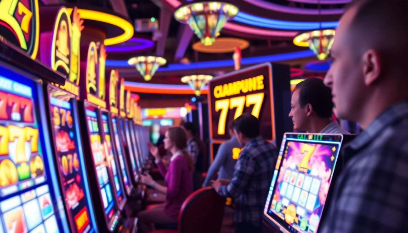 Menangkan hadiah menarik di mesin slot 777 yang bersinar dan berwarna-warni.