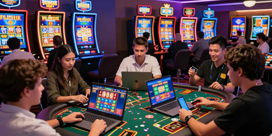 Players enjoying vibrant gameplay at credit card casinos UK, highlighting exciting games and instant deposits.