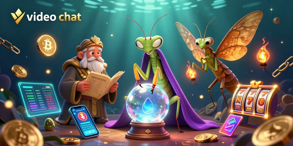 Engage in video chat while exploring vibrant casino elements, featuring dynamic characters and immersive slot reels.
