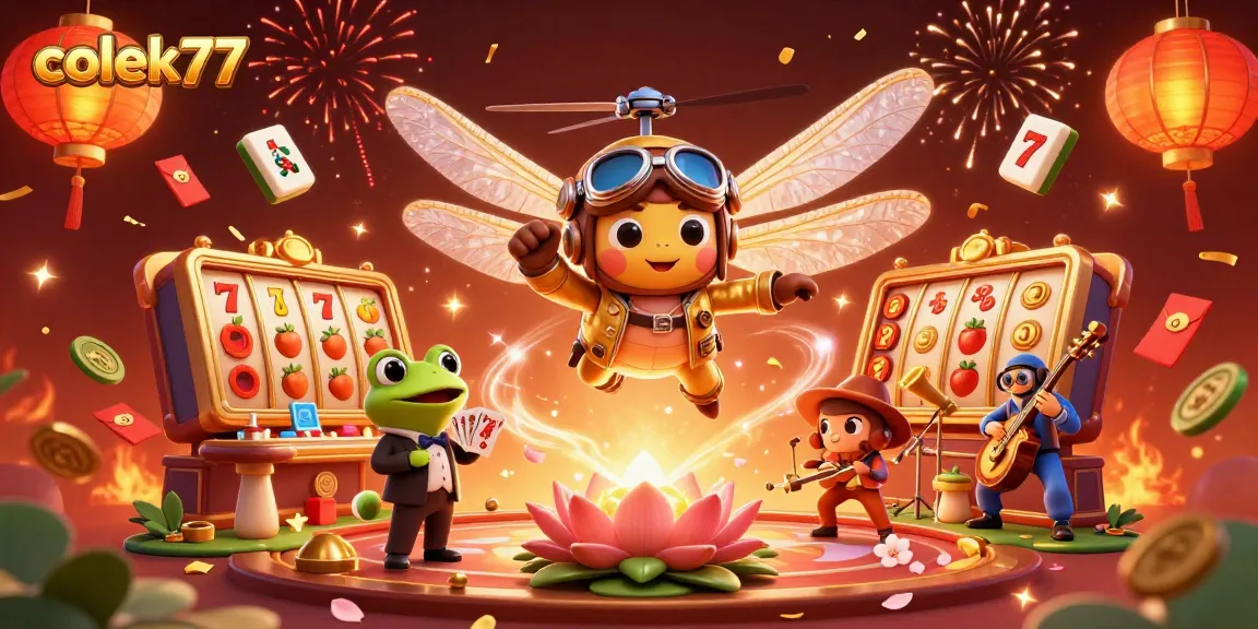 Engage in thrilling action at colek77 with a lively casino scene featuring vibrant characters and rich elements.