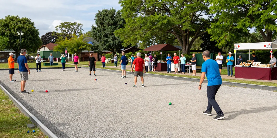Permainan petanque di fopikotabontang.org dengan pemain beragam di taman olahraga.