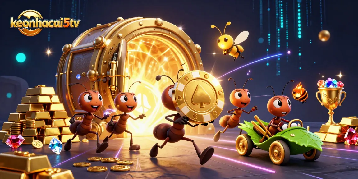 Experience the thrilling rush of keonhacai5tv with ants heisting a giant poker chip!