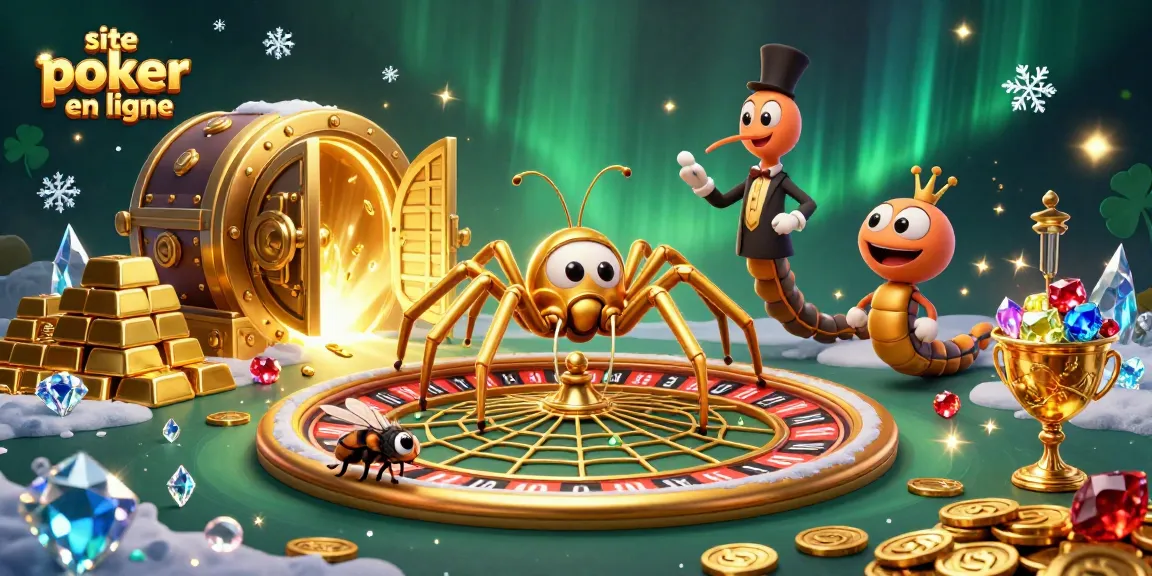Jouez sur le meilleur site poker en ligne, avec une araignée d'or et une roulette pleine de trésors.