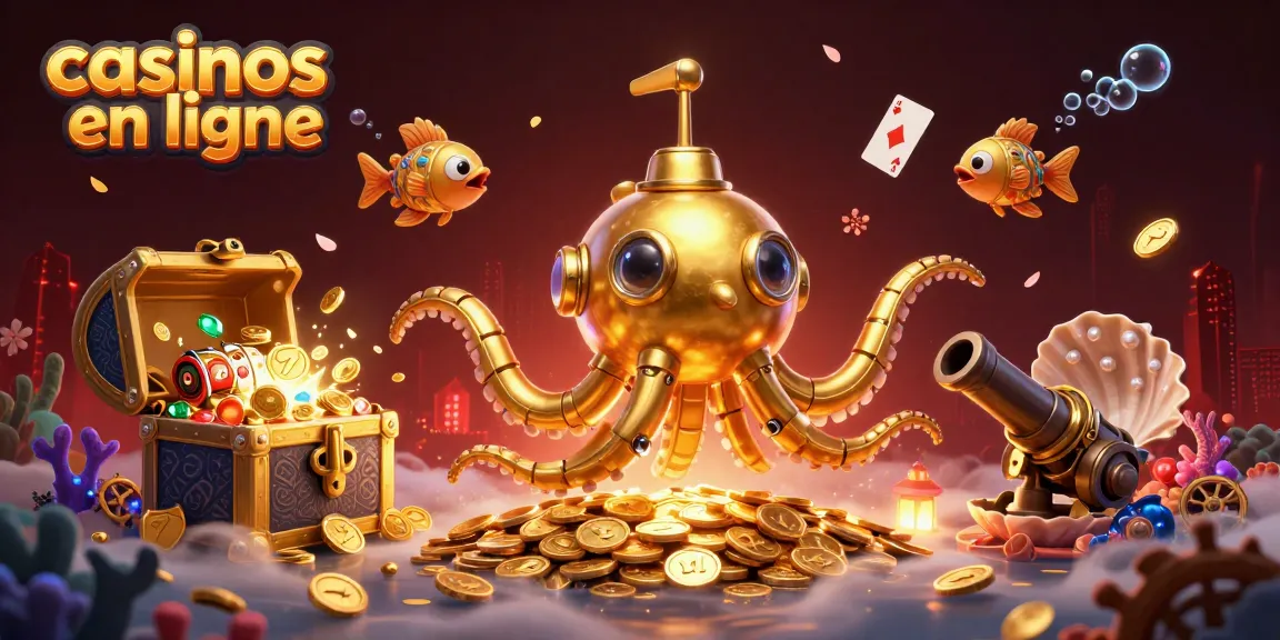 Jouez aux casinos en ligne avec excitation entouré de créatures marines et de richesses sous-marines.