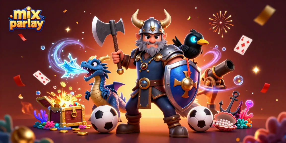 Engage with mix parlay bets using sports balls, trophies, and betting slips in a vibrant scene.