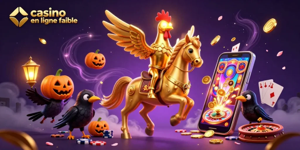 Plongez dans un casino en ligne fiable avec ce spectacle de poule d'or et ses compagnons animés.