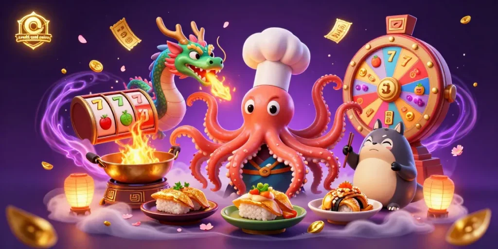 Experience thrilling gaming at a credit card casino with vibrant characters and interactive game elements.